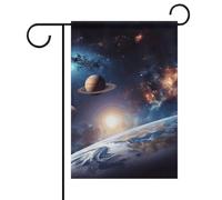 Universe Galaxy Bandiera da giardino primaverile ed estate, 12 x 18 cm, a doppia faccia, per esterni, stagionali, per patio, giardino, terrazza, balcone, prato, decorazione per la casa