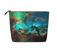 Universe Galaxy Space Custodia portatile per cosmetici in canapa finta, grande borsa per il trucco impermeabile da viaggio