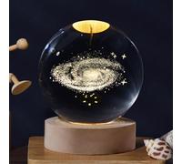Universe Lamps - Lampada Saturno Di Cristallo E Luna, Ludosphere, Sfera 3D Galassia, Luce Notturna Universo, Lampada Di Vetro (Galaxy)