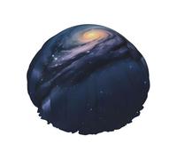 Universe Milky Way Galaxy Print Soft Shower Cap per donne uomini cappello riutilizzabile cappello leggero e cuffia per capelli da bagno