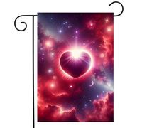 Universe Of Love Outer-Space Stars Galaxies Heart Shaped Valentine'S Day Flag Resistente Alle Intemperie Bandiere Verticale Durevole Bandiere Per Festival Interno Feste 30X45Cm
