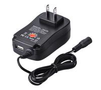Universelles AC/DC-Netzteil, 5 V, 2,1 A, USB-Anschluss, 6 Stecker, 30 W, 3 V/4,5 V/5 V/6 V/7,5 V/9 V/12