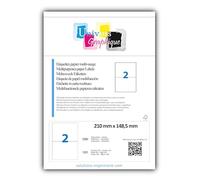 UniversGraphique, 1000 Etichette Adesive su Fogli A4, Colore Bianco, 210 x 148.5 mm, Fogli 500, 2 Etichette per Foglio, Ref UGCMO1
