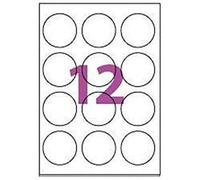 UniversGraphique, 240 Etichette Rotonde Adesive su Fogli A4, Colore Bianco, Diametro 60 mm, Fogli 20, 12 Etichette per Foglio, Ref UGEROND60
