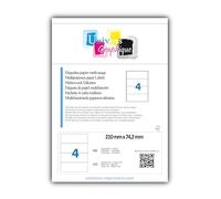 UniversGraphique, 400 Etichette Adesive su Fogli A4, Colore Bianco, 210 x 74.25 mm, Fogli 100, 4 Etichette per Foglio