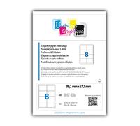 UniversGraphique, 400 Etichette Adesive su Fogli A4, Colore Bianco, 99.1 x 67.7 mm, Fogli 50, 8 Etichette per Foglio, Ref UGE08- l7165