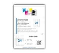 UniversGraphique, 480 Etichette Adesive su Fogli A4, Colore Bianco, 70 x 35 mm, Fogli 20, 24 Etichette per Foglio