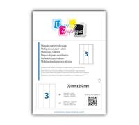 UniversGraphique, 60 Etichette Adesive su Fogli A4, Colore Bianco, 70 x 297 mm, Fogli 20, 3 Etichette per Foglio