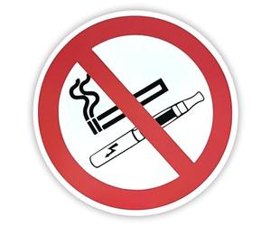 UniversGraphique, Confezione da 10 Adesivi Rotondi in Plastica, Vietato Fumare e Svapare, Diametro 95 mm