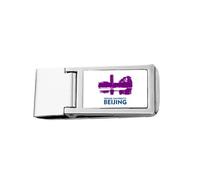 Università di Pechino Turismo Urbano Pechino Cina Slim Money Clip In Acciaio Titolare Tasca Portafoglio