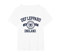 università Ufficiale Def Leppard Maglietta, Donna Plus-Size, Bianco, 6X