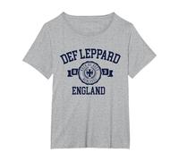 università Ufficiale Def Leppard Maglietta, Donna Plus-Size, Grigio Melange, 5X