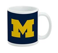 University of Michigan - Tazza da caffè in ceramica con logo primario, idea regalo per caffè, tè e bevande calde, 325 ml, colore: bianco