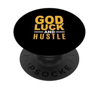 University Varsity, color oro, giallo God, Luck and Hustle PopSockets PopGrip Adesivo