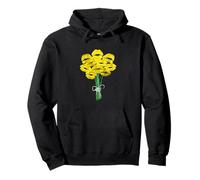 University Varsity-Gold Color Flower Baci Felpa con Cappuccio