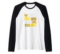 University Varsity-Gold Color Hustle Non è così Pazzo Giallo Maglia con Maniche Raglan