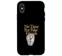 University Varsity-Gold Color Nessun tempo per amici falsi Custodia per iPhone X/XS