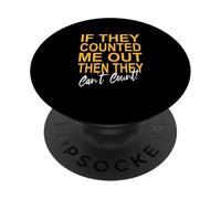 University Varsity-Gold Color Never Count Me Out! Giallo PopSockets PopGrip Adesivo