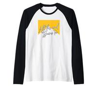 University Varsity-Gold Color Tutto Questo E Cervello Troppo Giallo Maglia con Maniche Raglan