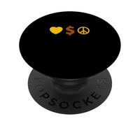 University Varsity-Gold Love, Ricchezza, Pace Giallo PopSockets PopGrip Adesivo