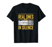 University Varsity-Gold Real Ones Move in Silence Yellow Maglietta