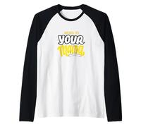 University Varsity - Lettera Dorata a Tua Madre, Colore Giallo Maglia con Maniche Raglan