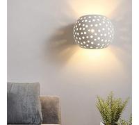 Universo - Applique da interno bianca traforata, lampada da parete in gesso, design moderno e minimal - Attacco 1xG9 - dim. 15x13x13 cm