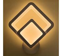 Universo Applique LED da parete 12W luce calda 3000K, moderna con doppio rombo, 960 lumen, IP20, 30x26 cm, design geometrico in metallo e acrilico per interni (Doppio rombo - Luce calda 3000K)