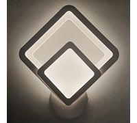 Universo Applique LED da parete 12W luce fredda 6500K, moderna geometrica a doppio rombo, 960 lumen, IP20, 30x26 cm, lampada da interno in metallo e acrilico (Doppio rombo - Luce fredda 6500K)
