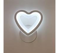 Universo Applique led da parete a muro illuminazione per interno a forma di cuore stile moderno lampada 6W (Luce fredda - 6500K)