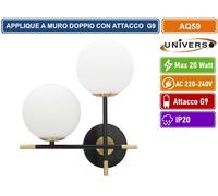 UNIVERSO APPLIQUE MODERNO DA INTERNO CON DOPPIO PORTALAMPAGA ATTACCO G9