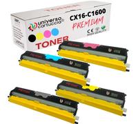 universo cartuccia® 4 toner color compatibili per Epson Aculaser C1600 CX16 CX16DN CX16DNF CX16DTNF CX16NF - C 1600 + CX 16 DN DNF DTNF NF - KIT 4 COLORI 1 BK + 1 CY + 1MA + 1YE alta capacita'