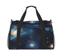 Universo con stelle e galassia stampa pieghevole borsa a mano grande capacità per viaggi di fine settimana in aereo