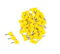 UNIVERSO CONFEZIONE 100 PEZZI TUBETTO TERMINALE CAPICORDA ISOLATO PER 2 CAVI DA 1.50mm² TERMINALE DA 8mm - GIALLO ROSSO BLU (GIALLO)