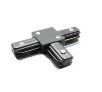 UNIVERSO CONNETTORE GIUNTO A T DOPPIO CONTATTO PER BINARI ELETTRIFICATI MONOFASE TRACK LIGHT BIANCO/NERO (NERO)
