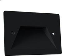 Universo Faretto segnapassi da esterno lampada da muro IP65 LED 3W ad incasso per scatola cassetta 503 scale giardino viale gradini nero bianco o grigio (Nero - Bianco naturale 4000K)