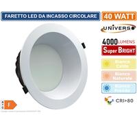 UNIVERSO FARETTO SMD LED DA INCASSO ROTONDO 40W 4000 LUMEN 4000K - 6500K [EEK: A+]
