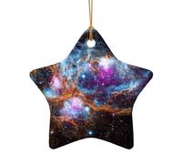 Universo Galaxy Space. Stampa Holiday Pendant Ornament, Natale Ceramica Hanging Star Cuore Decorazioni per Natale
