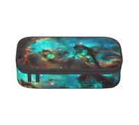 Universo Galaxy Spazio Stampa Elegante Grande Capacità Astuccio Spazioso Studio Penna Pouch Forniture Scuola Viaggio, Nero , Taglia unica