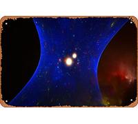 Universo in un bong Magic and Fantasy astratto e surreale Concept Art Classic Man Cave Wall Art Decor 20,3 x 30,5 cm metallo targa poster