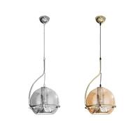 UNIVERSO LAMPADARIO A SOSPENSIONE CON LAMPADA PENDENTE IN VETRO RUOTABILE ATTACCO E27 COLORE ARGENTO/ORO (ARGENTO)