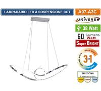 UNIVERSO LAMPADARIO LED A SOSPENSIONE INTRECCIATO 38W SMD COLORE ACCIAIO CCT [EEK: E]
