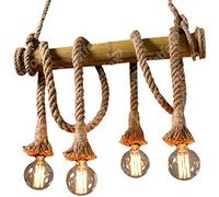 Universo Lampadario Retro 4 Bulbi E27 A Sospensione Stile Vintage Marrone