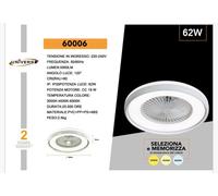 UNIVERSO PLAFONIERA CON VENTILATORE DA SOFFITTO 19W CON LAMPADA LED 62W 3IN1 CAM