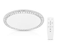 UNIVERSO Plafoniera LED Moderna 60W CCT Dimmerabile con Telecomando, Lampada da Soffitto Rotonda 3000K-6500K 4800LM in Metallo e Acrilico Bianca per Soggiorno Camera Cucina Ufficio - C24-3C
