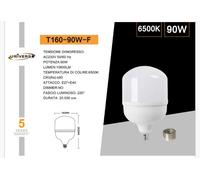 Universo T160-90W Lampadina SMD LED E27 + Adattatore E40 90W Tubolare T160