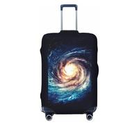 Universo Via Lattea Galaxy stampa universale valigia copertura elastica lavabile viaggio bagagli copertura con doppia faccia, Nero , L