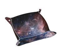 Universo Via Lattea Nebulosa Galaxy Stampa Vassoio in Pelle Catchall Vassoio Desktop Organizer Gioielli per Cambiamento, Chiavi, Telefono, Occhiali