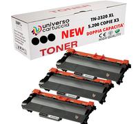 UniversoCartuccia® TN 2320 XL 3 toner compatibile con BROTHER MFCL2700DW / MFCL2700DN / MFCL2720DW / MFCL2740DW / DCPL2500D / HLL2300D / HLL2340DW / HLL2365DW/HLL2370DN (3 TN2320 XL)