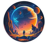 Universum-Planet-Puzzle für Erwachsene, 1000 Teile, rund, Papppuzzle für Teenager, interaktives Familienspiel, herausforderndes Geschenk, 1000 Teile (67,5x67,5cm)